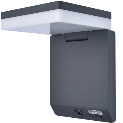 Applique murale solaire MOZE SOLAR aluminium LED blanc tête orientable avec détecteur de mouvement H15cm