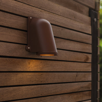 Applique murale d'extérieur sur secteur ANCOR aluminium corten culot GU10 H14,6cm
