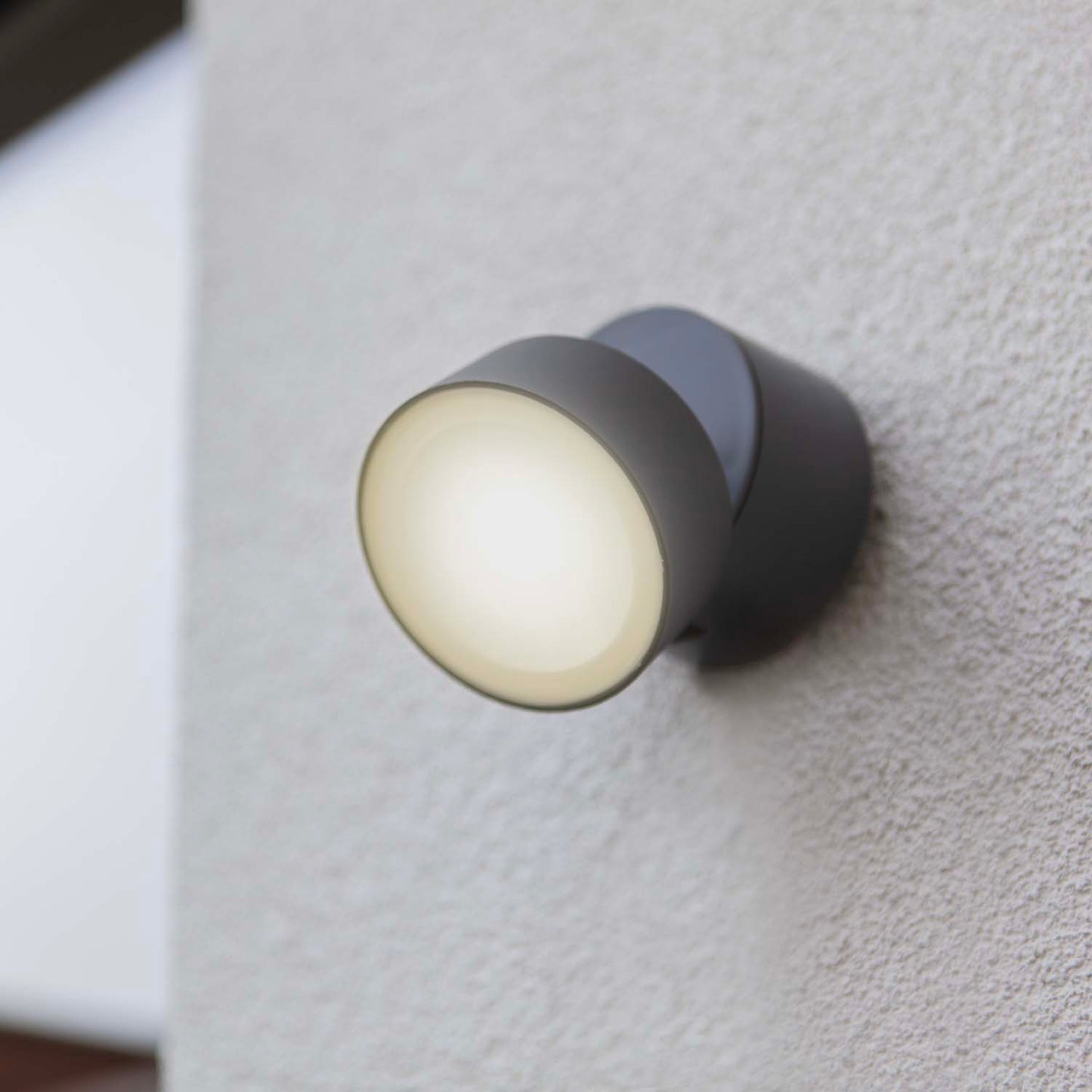 Applique murale d'extérieur sur secteur TRUMPET tête orientable aluminium gris LED blanc H11cm