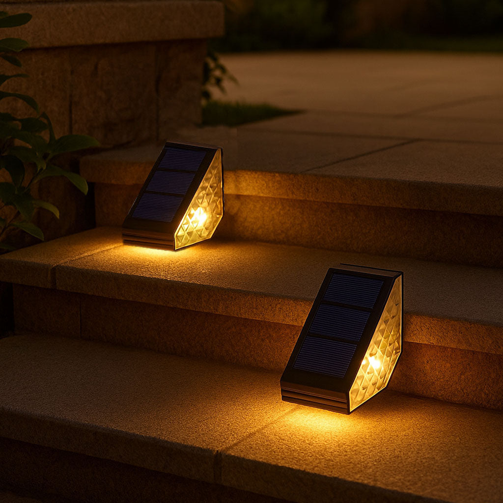 Lot de 2 Balises Solaires LED Blanc chaud 2x STEPY pour Allée et Escaliers H5cm