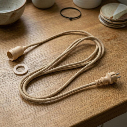 Câble en corde ENNA CORD douille E27 longueur 5 mètres pour extérieur compatible avec nos abat-jour