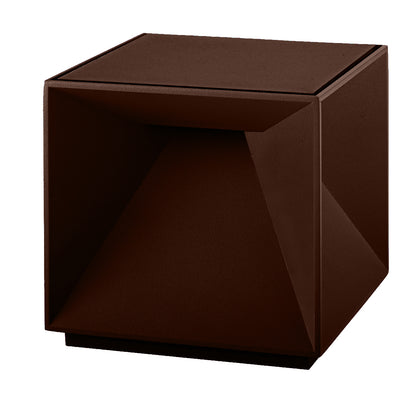 Lampe de table cubique en aluminium corten LED blanc chaud dimmable CUBOX CORTEN H10 cm