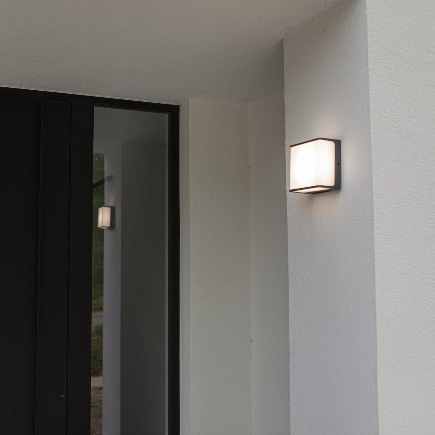Applique murale d'extérieur sur secteur DOBLO GREY aluminium gris LED blanc chaud H8cm