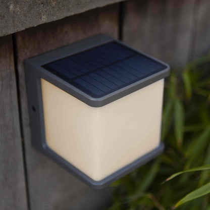 Applique murale solaire DOBLO SOLAR aluminium gris LED blanc avec détecteur de mouvement H11cm
