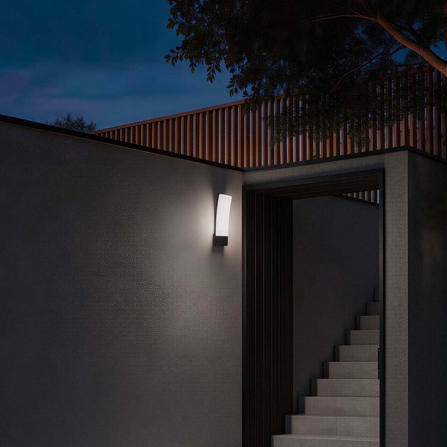 Applique murale d'extérieur sur secteur KIRA GREY aluminium LED blanc chaud H31m
