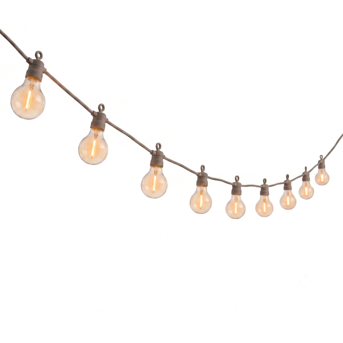 Guirlande lumineuse extérieur taupe 10 globes transparents raccordable LED blanc chaud PARTY MAX CLEAR HYBRID TAUPE 8m solaire et sur secteur