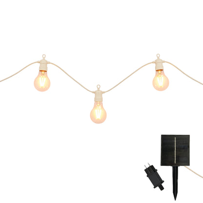 Guirlande lumineuse extérieur beige 10 globes transparents raccordable LED blanc chaud PARTY MAX CLEAR HYBRID CREAM 8m solaire et sur secteur