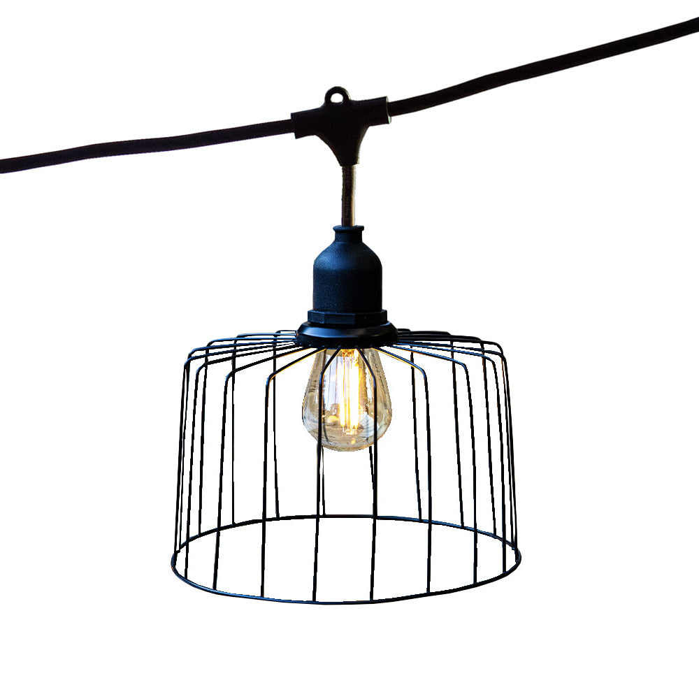 Guirlande lumineuse extérieur avec abat-jour en métal 10 ampoules à filament douille E27 LED blanc chaud NEMA LIGHT 6m