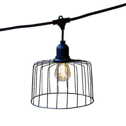 Guirlande lumineuse extérieur avec abat-jour en métal 10 ampoules à filament douille E27 LED blanc chaud NEMA LIGHT 6m