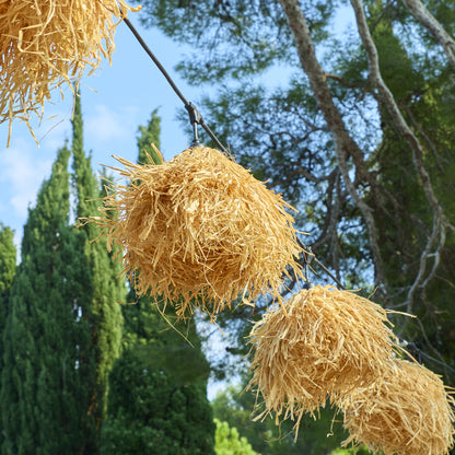 Guirlande lumineuse extérieure raccordable 6m avec 7 ampoules LED filament E27 blanc chaud FRUFRU LIGHT Abat-jour en jute bohème