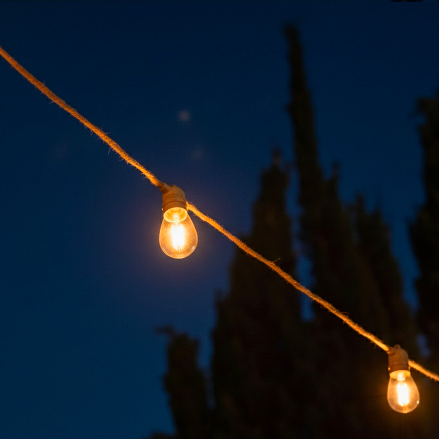 Guirlande lumineuse solaire et sur secteur en corde 10 ampoules transparentes LED blanc chaud FANTASY CORD SOLAR 8m