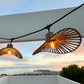 Guirlande lumineuse raccordable d'extérieur avec abat-jour en corde naturelle style bohème 7 ampoules à filament douille E27 LED blanc chaud WAVY LIGHT 6m
