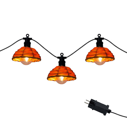 Guirlande lumineuse extérieur 10 globes transparents abat jour en polyrotin LED blanc chaud COTTAGE 5.70m
