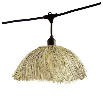 Guirlande lumineuse extérieure raccordable 6m avec 7 ampoules LED filament E27 blanc chaud HAVANA STRING LIGHT Abat-jour en paille bohème