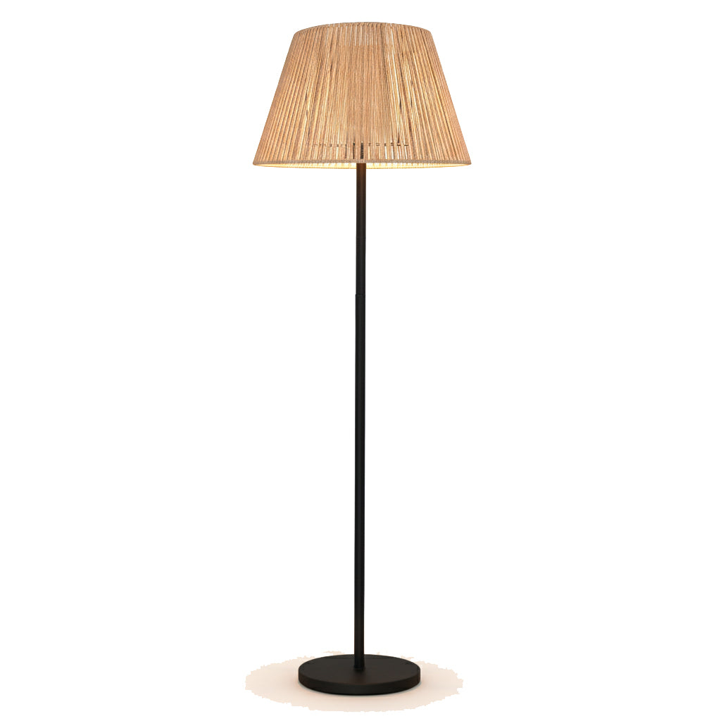 Lampadaire solaire extérieur en poly rotin avec module LED blanc chaud télécommande TALL RAFFY SOLAR H170cm