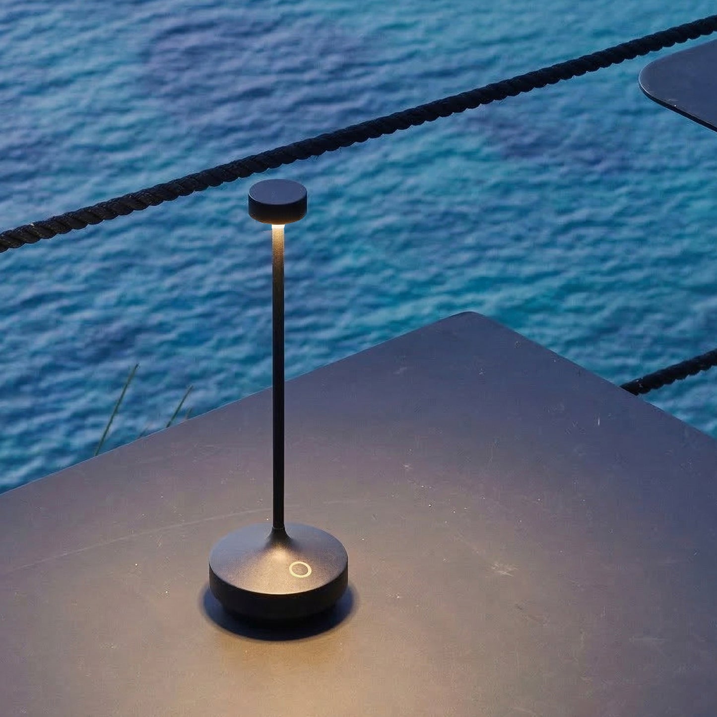 Lampe de table sans fil noir touch LED blanc chaud RUBY BLACK H25 cm