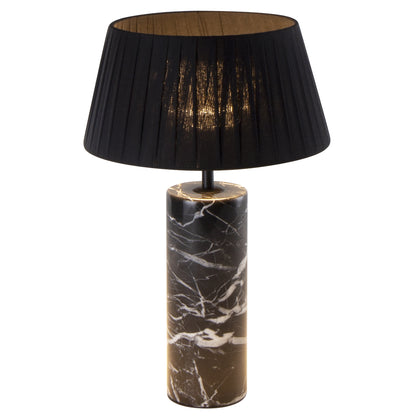 Lampe de table d'intérieur en marbre noir avec ampoule LED rechargeable blanc chaud dimmable STILOS BLACK MARBLE H32,5 cm