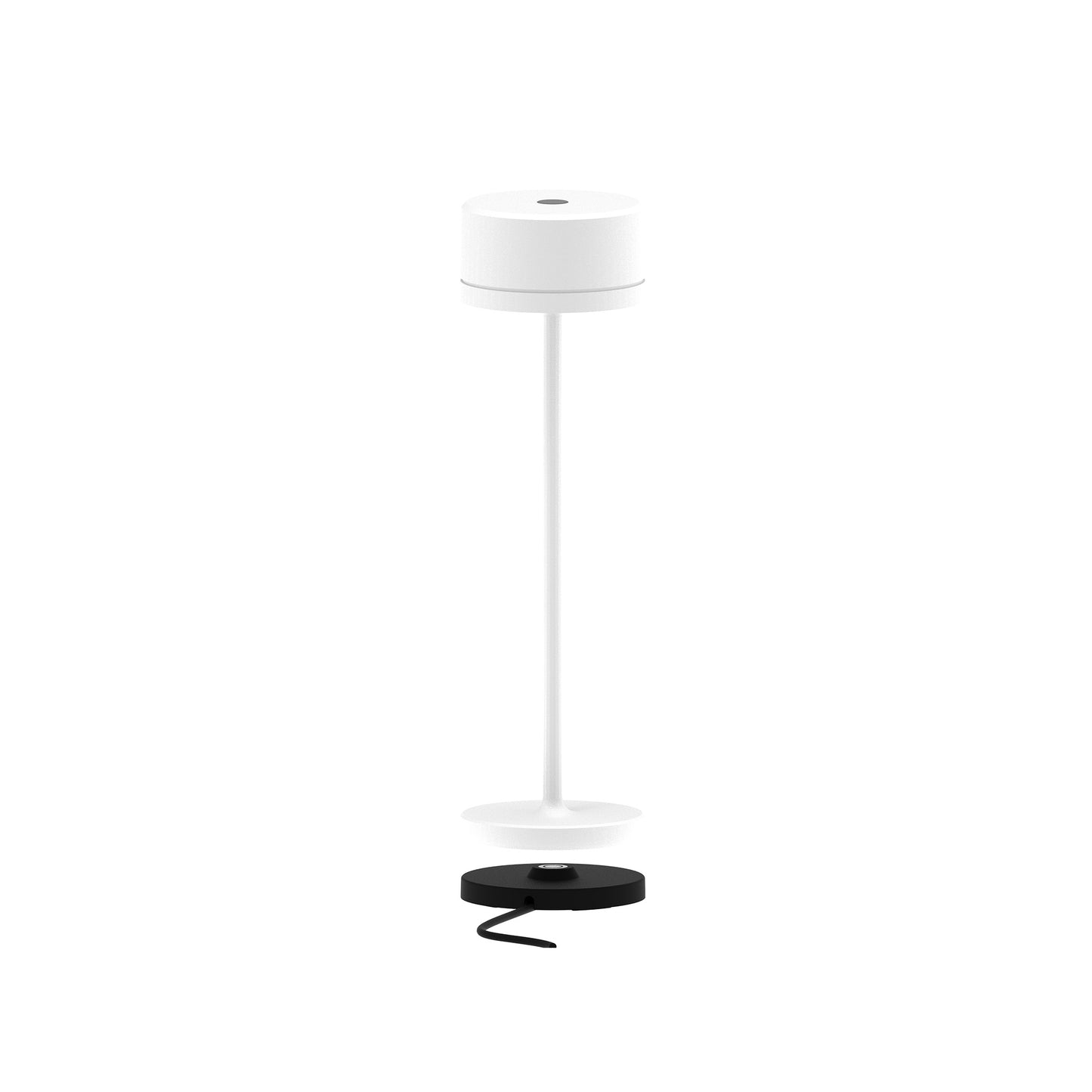 Lampe de table sans fil LED blanc chaud dimmable CALISTA H26cm, Blanc