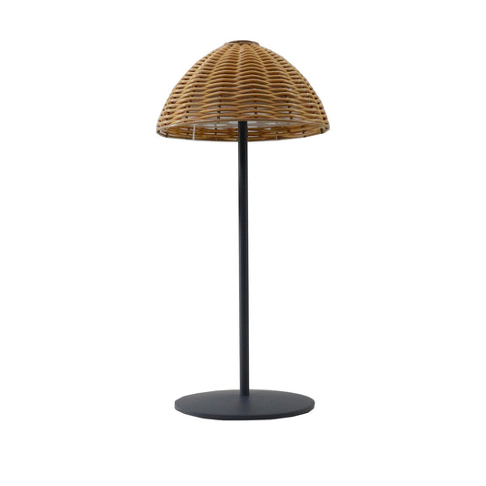 Lampe de table sans fil polyrotin blanc dimmable FAROE H30cm