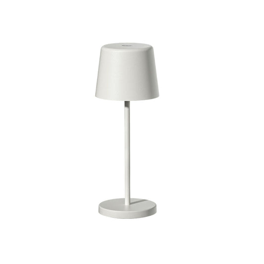 Mini lampe de table touch sans fil en aluminium blanc LED KELLY MINI WHITE blanc dimmable H20cm