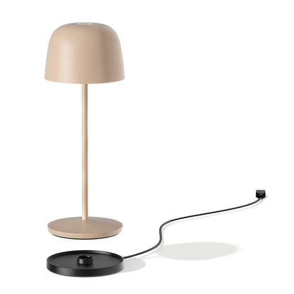 Lampe de table touch sans fil en aluminium beige LED SOPHIA CREAM blanc dimmable H28cm