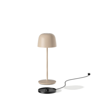 Lampe de table touch sans fil en aluminium beige LED SOPHIA CREAM blanc dimmable H28cm