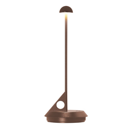 Lampe de table sans fil minimaliste en aluminium corten LED blanc chaud dimmable LUME CORTEN H29 cm