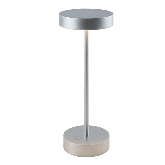 Lampe de table sans fil dimmable en aluminium argenté LED SANDY MINI CHROME H25 cm