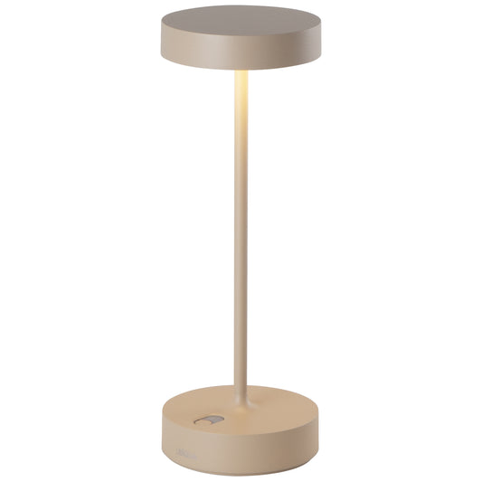 Lampe de table sans fil en aluminium beige LED blanc chaud dimmable SANDY PRO SAND H27 cm
