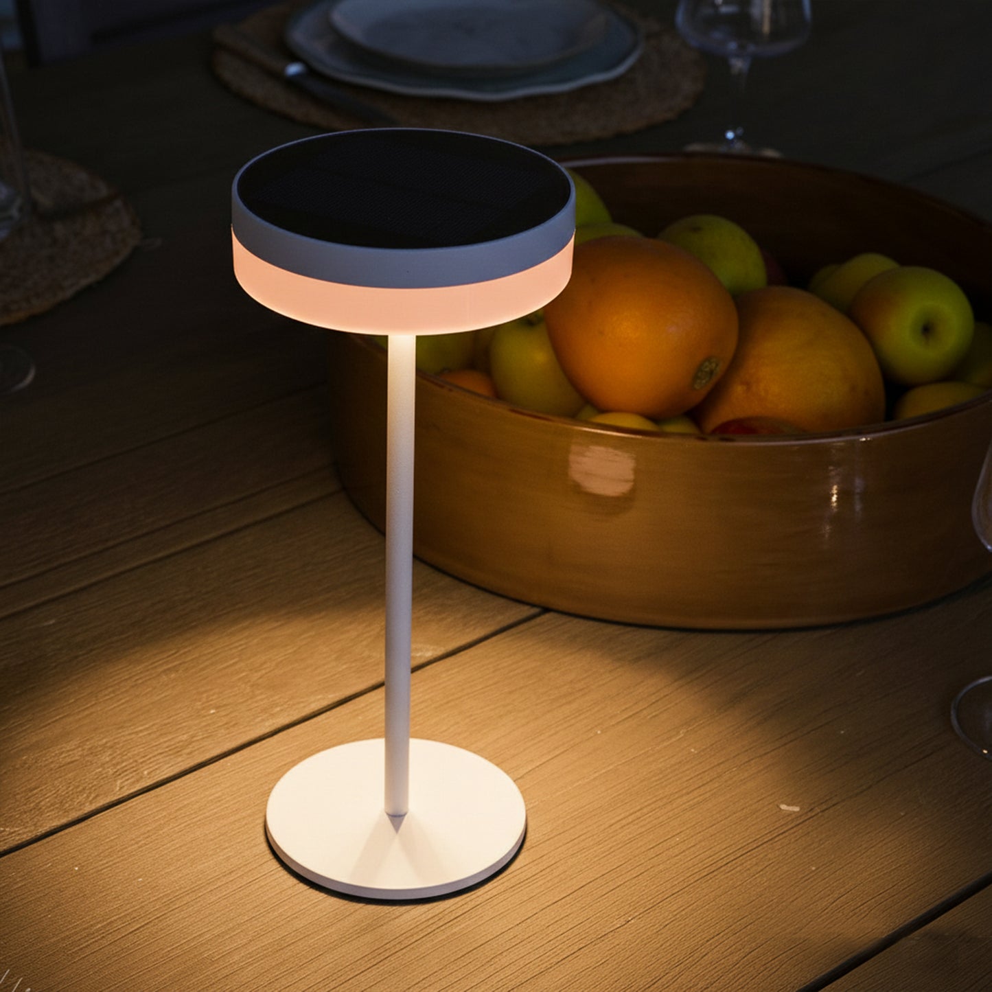 Lampe de table solaire LED blanc dimmable VIVIA MINI WHITE SOLAR H27cm