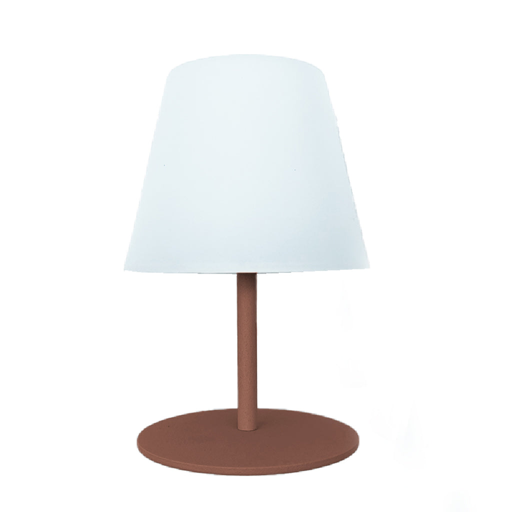 Mini lampe de table sans fil pied en acier terracotta LED blanc chaud TWINS SOLO TERRA H16cm