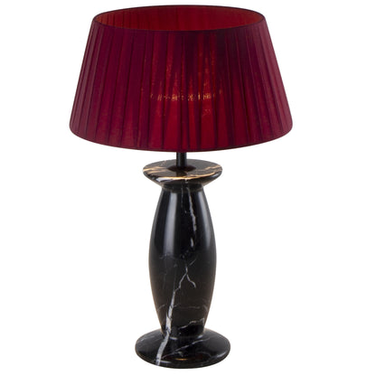 Lampe de table d'intérieur en marbre noir avec ampoule LED rechargeable blanc chaud dimmable PING BLACK MARBLE H32,5 cm