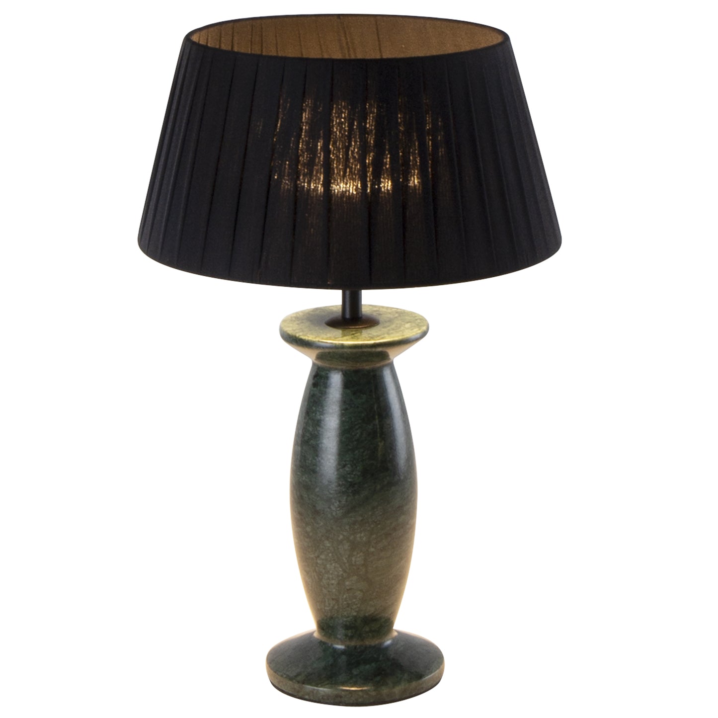 Lampe de table d'intérieur en marbre vert avec ampoule LED rechargeable blanc chaud dimmable PING GREEN MARBLE H32,5 cm