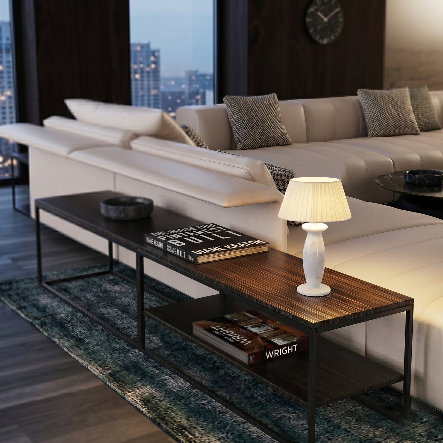 Lampe de table d'intérieur en marbre blanc avec ampoule LED rechargeable blanc chaud dimmable PING WHITE MARBLE H32,5 cm