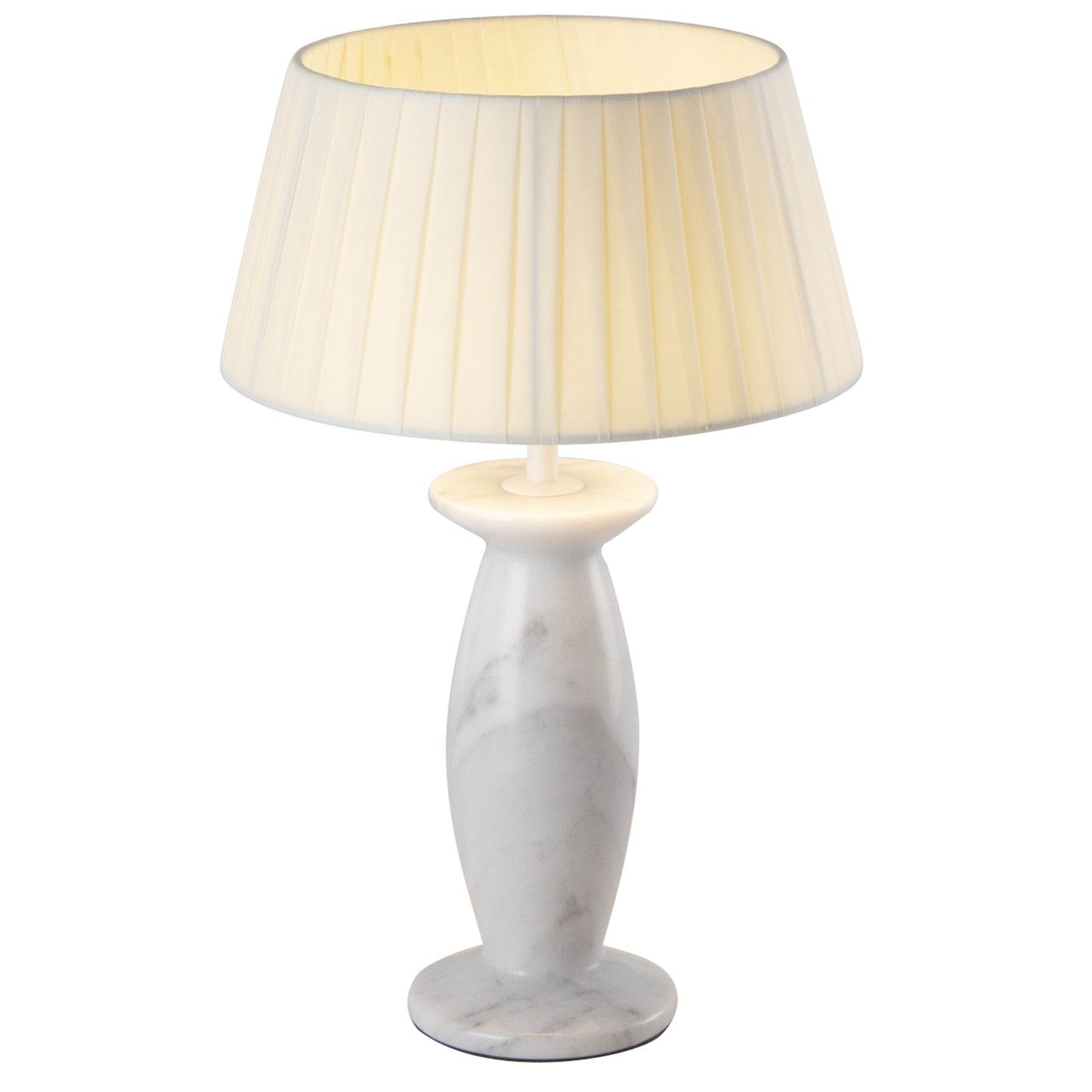 Lampe de table d'intérieur en marbre blanc avec ampoule LED rechargeable blanc chaud dimmable PING WHITE MARBLE H32,5 cm