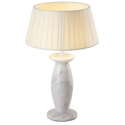 Lampe de table d'intérieur en marbre blanc avec ampoule LED rechargeable blanc chaud dimmable PING WHITE MARBLE H32,5 cm