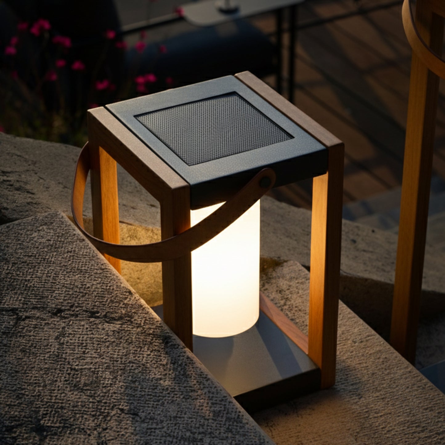 Lanterne solaire LED blanc SERAPHINA avec panneau solaire H32cm