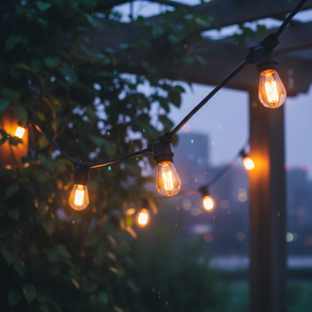 Anschließbare Außenleuchtengirlande 10 Vintage Filamentbirnen E27 warmweiß LED Fassung LINK ME LIGHT 5m