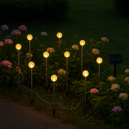 10 mini-boules lumineuses scintillantes solaires à piquer balisage allée 10x LOLLY LED blanc chaud 5m