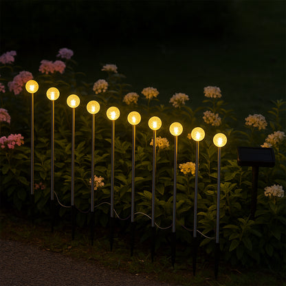 10 mini-boules lumineuses scintillantes solaires à piquer balisage allée 10x LOLLY LED blanc chaud 5m