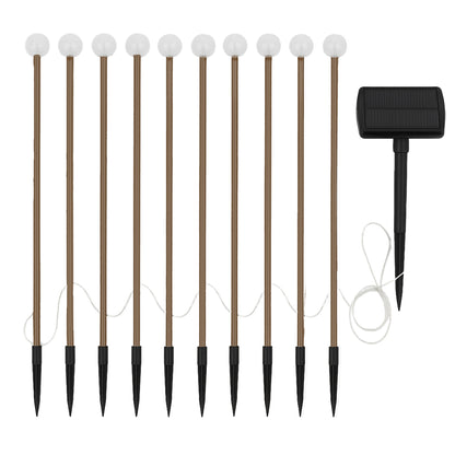10 mini-boules lumineuses scintillantes solaires à piquer balisage allée 10x LOLLY LED blanc chaud 5m