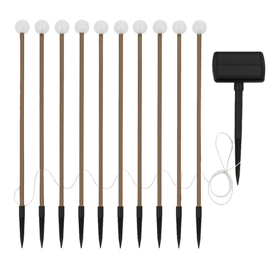 10 mini-boules lumineuses scintillantes solaires à piquer balisage allée 10x LOLLY LED blanc chaud 5m