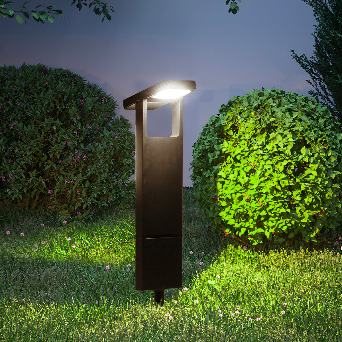 Lot de 2 Balises Solaires à Planter LED Blanc Froid/Chaud BRITY - Éclairage Extérieur Moderne, Idéal pour Jardin, Chemin et Allée, Étanches et Faciles à Installer