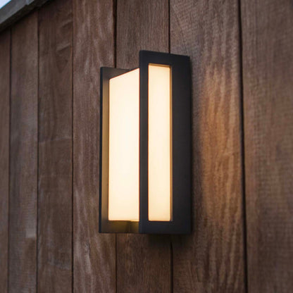 Applique murale d'extérieur sur secteur QUBO GREY aluminium LED blanc chaud H22cm