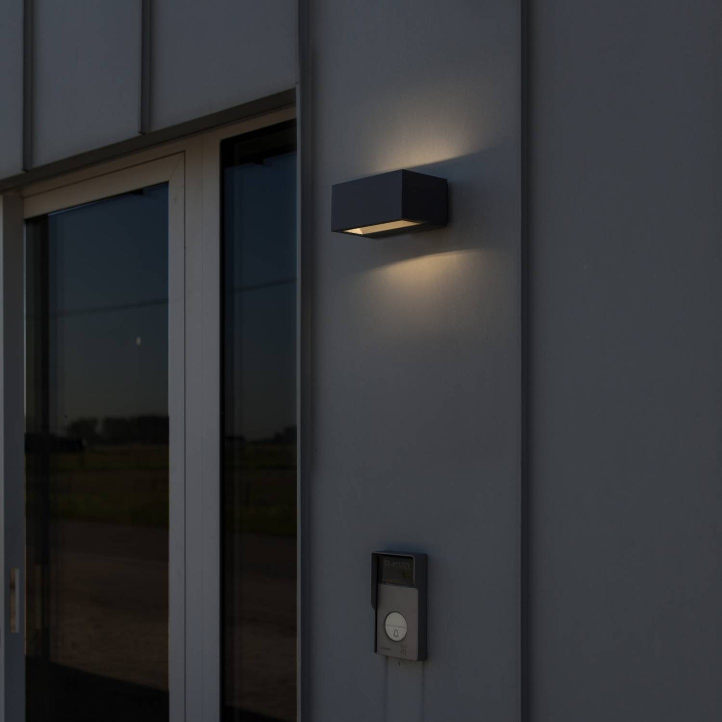 Applique murale d'extérieur sur secteur bidirectionnelle GEMINI GREY aluminium gris LED blanc H6,5cm