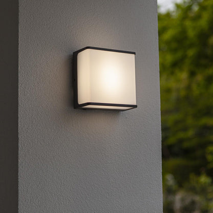 Applique murale d'extérieur sur secteur DOBLO GREY aluminium gris LED blanc chaud H8cm
