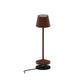 Lampe de table sans fil LED blanc chaud dimmable EMILY H25cm, Marron Vintage