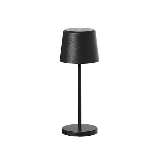 Mini lampe de table touch sans fil en aluminium noir LED KELLY MINI BLACK blanc dimmable H24cm