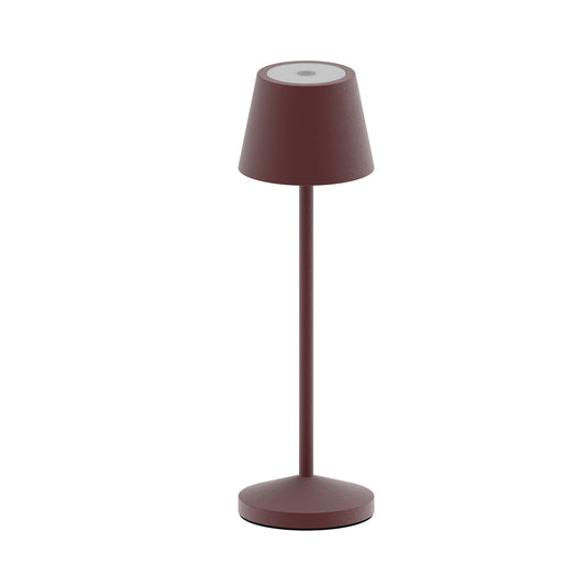 Lampe de table sans fil LED blanc chaud dimmable EMILY H25cm, Marron Vintage