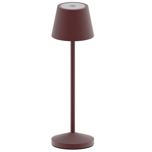 Lampe de table sans fil LED blanc chaud dimmable EMILY H25cm, Marron Vintage
